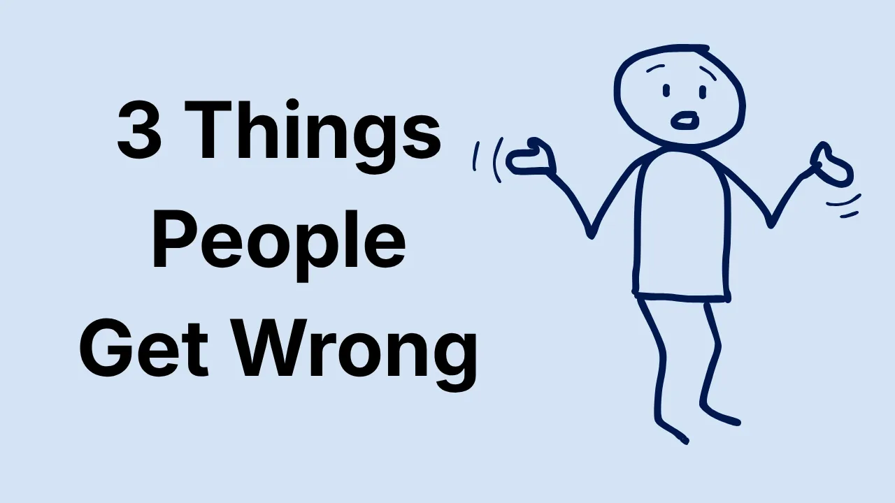 MarketingUlf thumbnail showing a hand-drawn doodle character beside the text "3 Things People Get Wrong".
